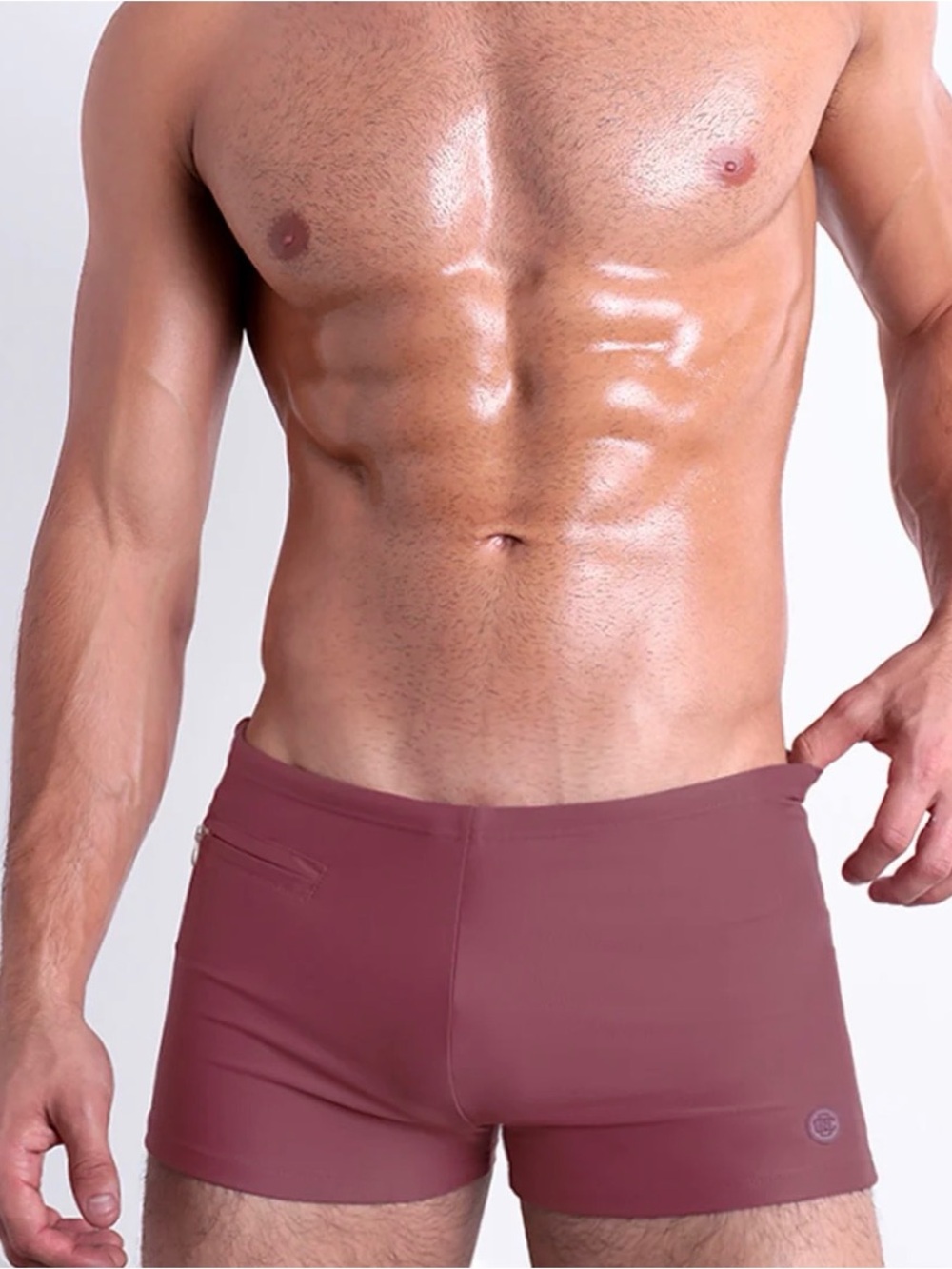 Bang Men's Performance Swim Trunk in Sun-kissed Red